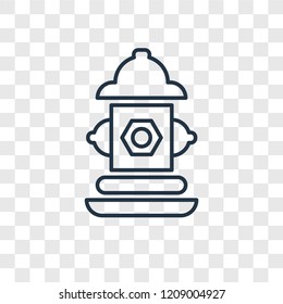 Fire hydrant concept vector linear icon isolated on transparent background, Fire hydrant concept transparency concept in outline style