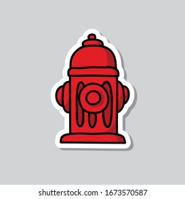 fire hydrant doodle icon, vector illustration