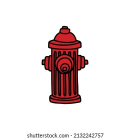fire hydrant doodle icon, vector illustration