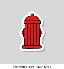 fire hydrant doodle sticker icon