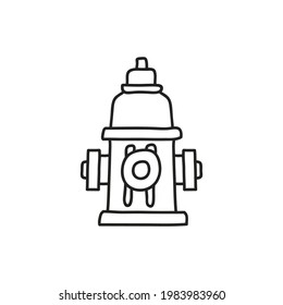 fire hydrant doodle vector, hand drawing illustration.