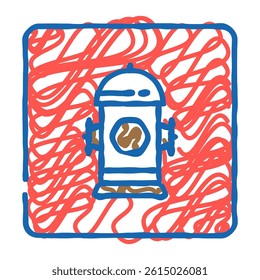 fire hydrant emergency doodle icon sketch vector. fire hydrant emergency sign. isolated symbol illustration