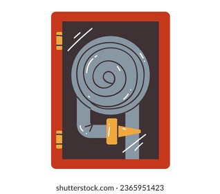 Fire hydrant fighting equipment firefighter engine isolated concept. Vector graphic design illustration