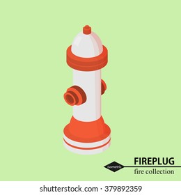 fire hydrant for fire fighting. Isometric vector illustration