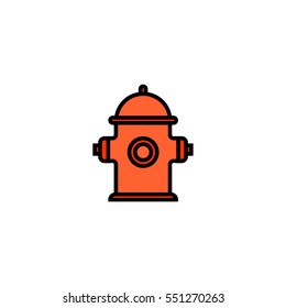 Fire hydrant flat line icon