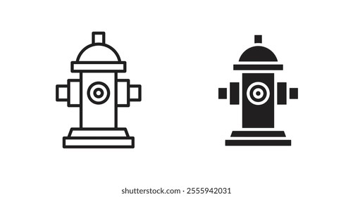 Fire hydrant flat simple vector symbols illustration.