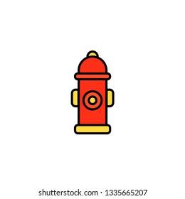 Fire hydrant flat vector icon sign symbol