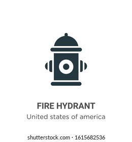 Fire hydrant glyph icon vector on white background. Flat vector fire hydrant icon symbol sign from modern united states collection for mobile concept and web apps design.