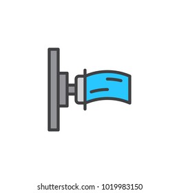 Fire hydrant hose filled outline icon, line vector sign, linear colorful pictogram isolated on white. Symbol, logo illustration. Pixel perfect vector graphics