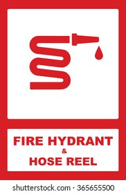 Fire hydrant and hose sign