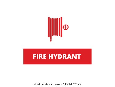 Fire hydrant and hose symbol pictogram firefighter evacuation water
