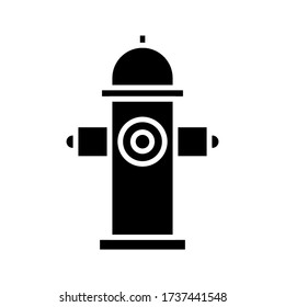 Fire hydrant icon. Black, minimalist icon isolated on white background. Fire hydrant simple silhouette. Web site page and mobile app design vector element. eps 10