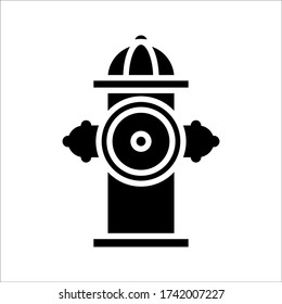 Fire hydrant icon. Black, minimalist icon isolated on white background. eps 10