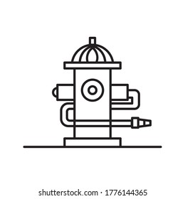 Fire hydrant icon. Black, minimalist icon isolated on white background. Fire hydrant simple silhouette. Web site page and mobile app design vector element