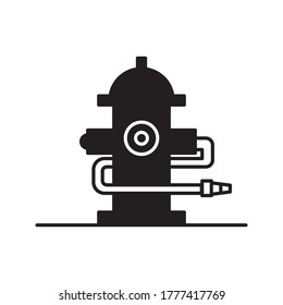 Fire hydrant icon. Black, minimalist icon isolated on white background. Fire hydrant simple silhouette. Web site page and mobile app design vector element