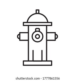 Feuerhydrantensymbol. Schwarz, minimalistisches Symbol einzeln auf weißem Hintergrund. Feuerhydrantenschlichte Silhouette. Website-Seite und mobiles App-Design, Vektorelement