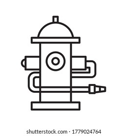 Fire hydrant icon. Black, minimalist icon isolated on white background. Fire hydrant simple silhouette. Web site page and mobile app design vector element