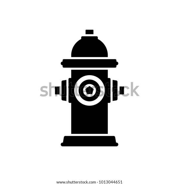 Fire hydrant icon. Black, minimalist icon\
isolated on white background. Fire hydrant simple silhouette. Web\
site page and mobile app design vector\
element.