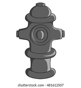 Fire hydrant icon in black monochrome style isolated on white background. Equipment symbol vector illustration