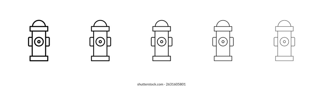 Fire hydrant icon in black. Vector illustration for graphic design