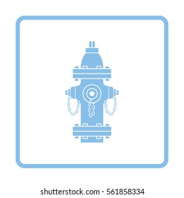 Fire hydrant icon. Blue frame design. Vector illustration.