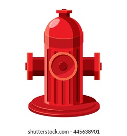 Fire hydrant icon in cartoon style on a white background