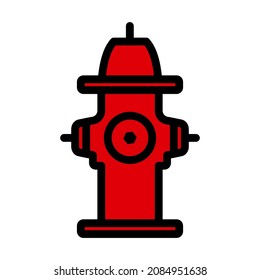Fire Hydrant Icon. Editable Bold Outline With Color Fill Design. Vector Illustration.