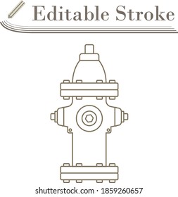 Fire Hydrant Icon. Editable Stroke Simple Design. Vector Illustration.