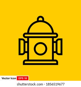 Fire hydrant icon flat. Simple illustration 