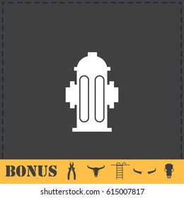 Fire hydrant icon flat. Simple vector symbol and bonus icon