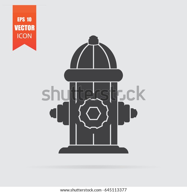 Fire Hydrant Icon Flat Style Isolated Stock Vector Royalty Free 645113377