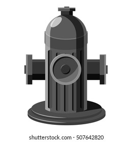 Fire hydrant icon. Gray monochrome illustration of fire hydrant vector icon for web