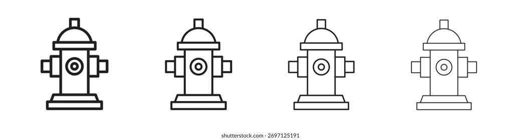 Fire hydrant icon line design. thin line vector icon set.