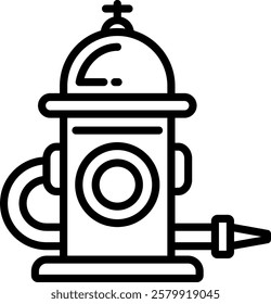 Fire Hydrant Icon Line Vector Illustration