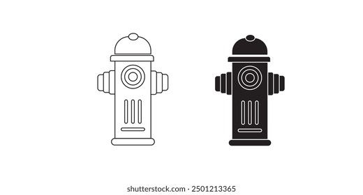 Fire Hydrant Icon on Black Button with White Rollover