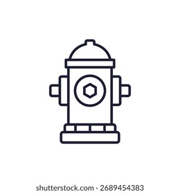 Icono de la boca de incendios en blanco, diseño de línea