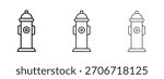 Fire hydrant icon with outline style, vector illustration designs