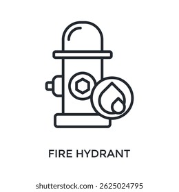 Fire Hydrant Icon Outline Style. Vector Illustration For Graphic Design