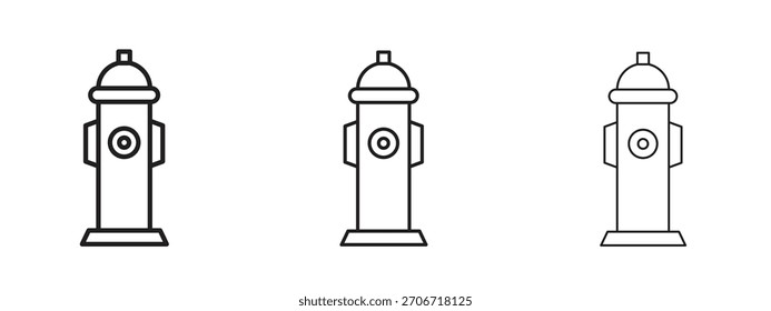Ícone de hidrante com estilo de contorno, projetos de ilustração vetorial