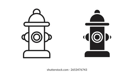 Fire hydrant icon, outline vector sign, linear and solid style pictogram isolated on white.