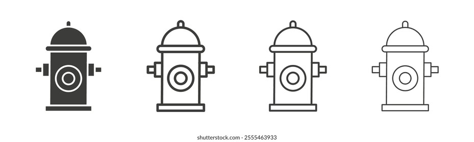 Fire hydrant icon pack. vector illustration