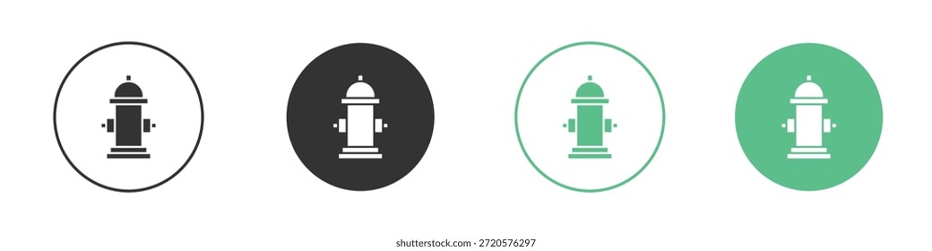 Pictogramas de iconos de boca de incendios. Vector EPS 10