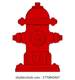 Fire hydrant icon. Red fire hydrant in flat style. Red, minimalist icon isolated on white background. Vector illustration