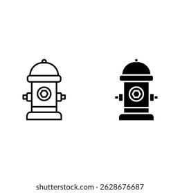 fire hydrant icon set color editable on white background