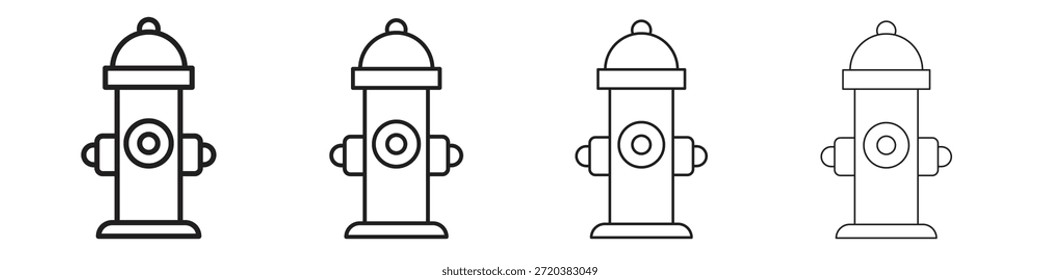 Conjunto de ícones de hidrante, Ilustração, Preto