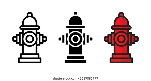 fire hydrant icon set. for mobile concept and web design on white background