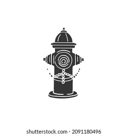 Fire Hydrant Icon Silhouette Illustration. Protection Emergency Rescue Vector Graphic Pictogram Symbol Clip Art. Doodle Sketch Black Sign.