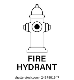Fire Hydrant Icon Symbol. Vector Illustration Isolated on White Background.