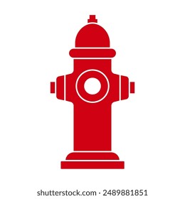Fire Hydrant Icon Symbol. Vector Illustration Isolated on White Background.