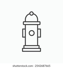 Fire hydrant icon in thin black lines